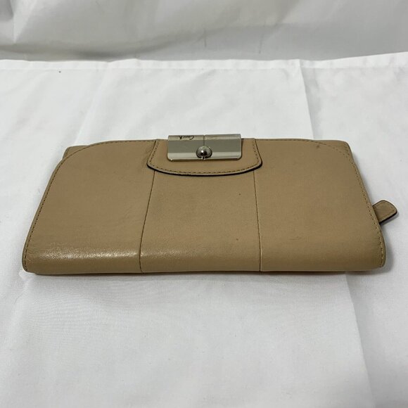 COACH Kristin Beige Leather Credit Card ID Window Trifold Wallet Lavender INT - Picture 4 of 16